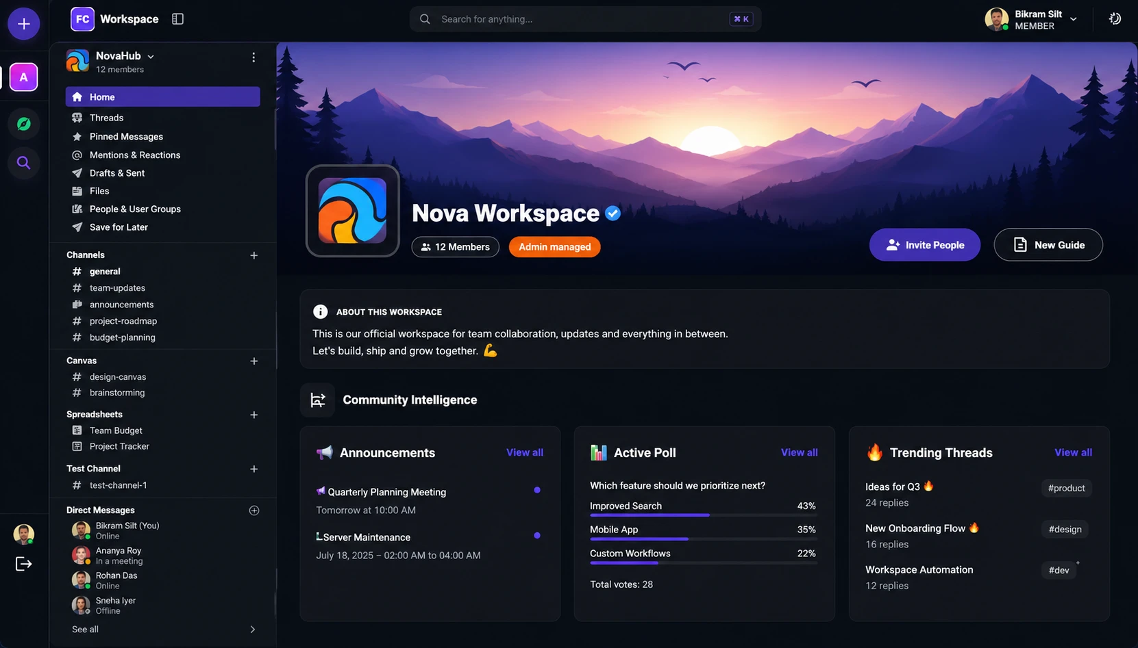 workspace app screenshot